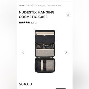 NWT! Nudestix hanging cosmetic case